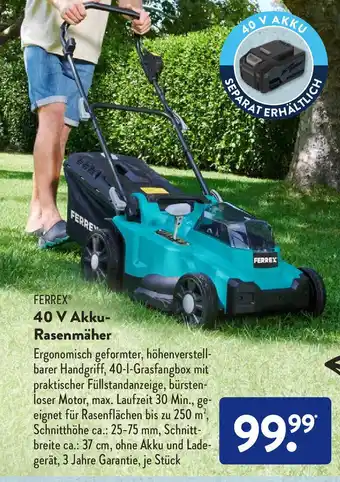 Aldi Süd Ferrex 40 V Akku Rasenmäher Angebot