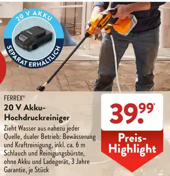 Aldi Süd Ferrex 20 V Akku Hochdruckreiniger Angebot