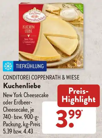 Aldi Süd Conditorei Coppenrath & Wiese Kuchenliebe 740/900 g Packung Angebot