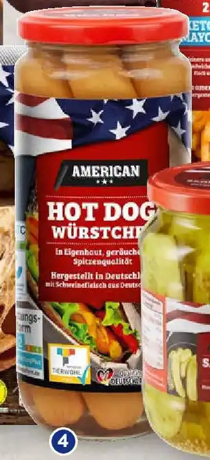 Aldi Süd American Hot Dog Würstchen 580 ml Glas Angebot