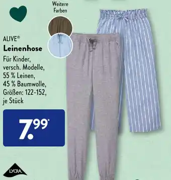 Aldi Süd Alive Leinenhose Angebot