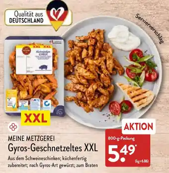 Aldi Nord Meine Metzgerei Gyros Geschnetzeltes XXL 800 g Packung Angebot