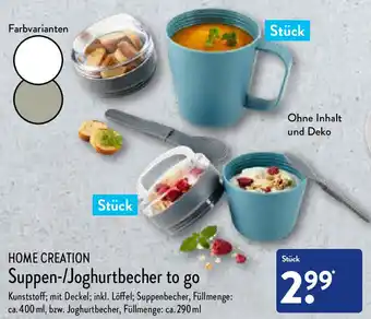 Aldi Nord Home Creation Suppen/Joghurtbecher to go Angebot