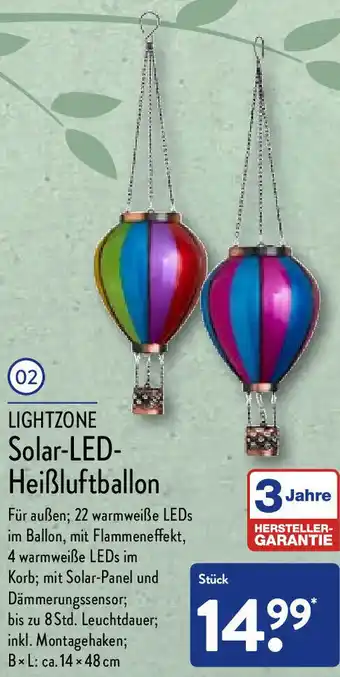 Aldi Nord Lightzone Solar LED Heißluftballon Angebot