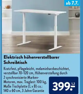 Aldi Nord Elektrisch höhenverstellbarer Schreibtisch Angebot