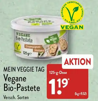 Aldi Nord Mein Veggie Tag Vegane Bio Pastete 125 g Dose Angebot