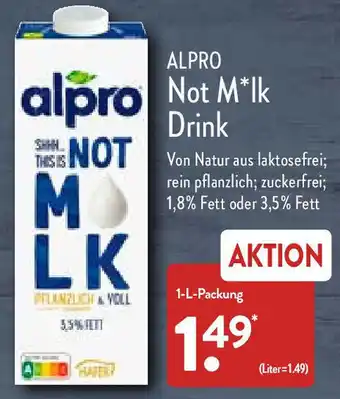 Aldi Nord Alpro Not M*lk Drink 1 L Packung Angebot