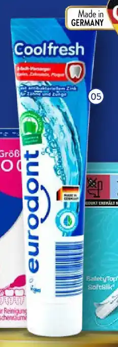 Aldi Nord Eurodont Zahncreme Coolfresh 125 ml Tube Angebot