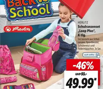 Lidl Herlitz schulranzenset „loop plus“ Angebot