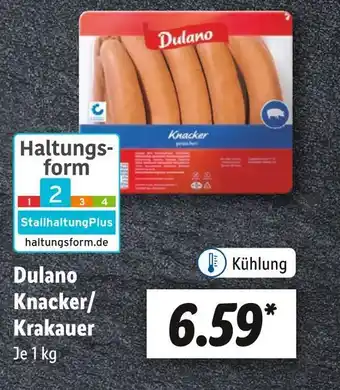 Lidl Dulano knacker/ krakauer Angebot