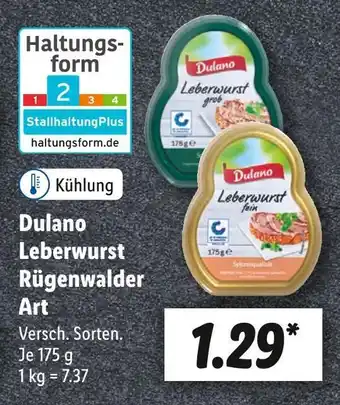 Lidl Dulano leberwurst Angebot