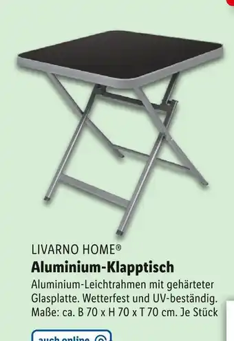 Lidl Livarno home aluminium-klapptisch Angebot