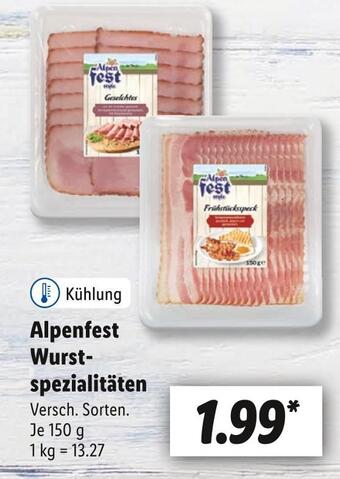 Lidl Alpenfest wurstspezialitäten Angebot