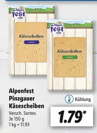 Lidl Alpenfest pinzgauer käsescheiben Angebot