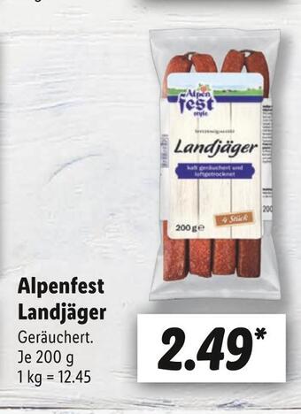 Lidl Alpenfest landjäger Angebot
