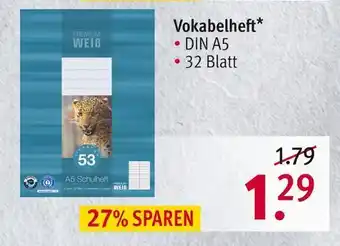 Rossmann Vokabelheft Angebot