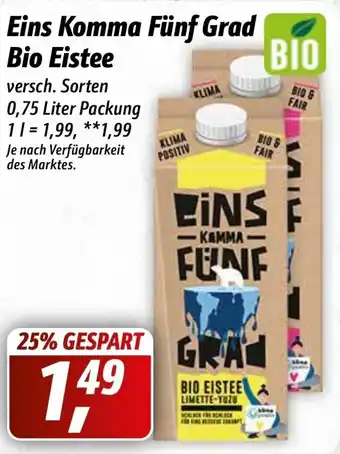 Simmel Eins Komma Fünf Grad Bio Eistee 0,75 Liter Packung Angebot