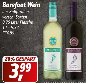 Simmel Barefoot Wein 0,75 Liter Flasche Angebot