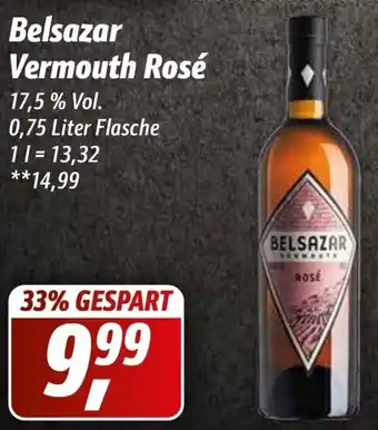 Simmel Belsazar Vermouth Rosé 0,75 Liter Flasche Angebot