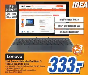 K+B Expert Lenovo 2 in 1 Convertible IdeaPad Duet 3 10IL5 graphite grey 26,1 cm Angebot