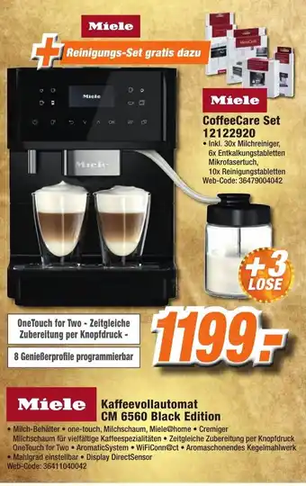 K+B Expert Míele Kaffeevollautomat CM 6560 Black Edition Angebot