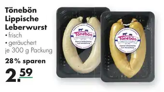 Handelshof Tönebön Lippische Leberwurst 300 g Packung Angebot