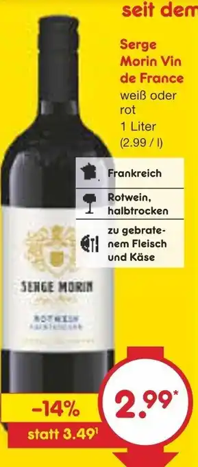 Netto Marken-Discount Serge Morin Vin de France 1L Angebot