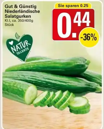 WEZ Gut & Günstig Niederländische Salatgurken 350/400g Angebot