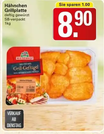 WEZ Hähnchen Grillplatte 1 kg Angebot