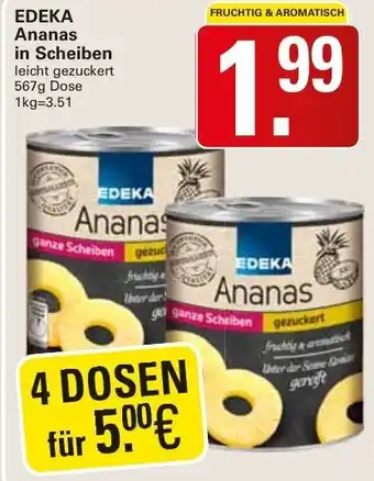 WEZ Edeka Ananas in Scheiben 567g Dose Angebot
