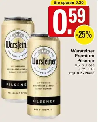 WEZ Warsteiner Premium Pilsener 0,5Ltr. Dose Angebot