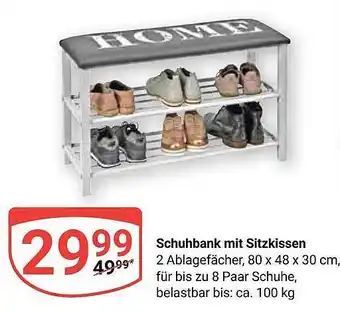 Globus Schuhbank Mit Sitzkissen Angebot