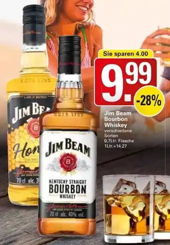 WEZ Jim Beam Bourbon Whiskey 0,7Ltr. Flasche Angebot