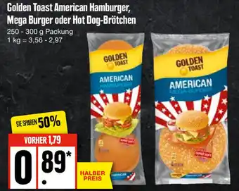 Edeka Golden Toast American Hamburger, Mega Burger oder Hot Dog Brötchen 250/300 g Packung Angebot