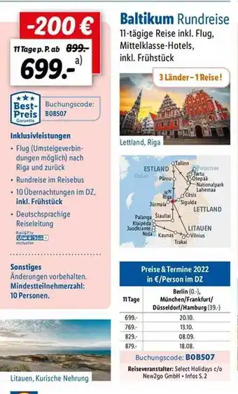 Lidl Reisen Baltikum Rundreise Angebot