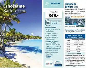 Lidl Reisen Türkische Riviera Side Angebot