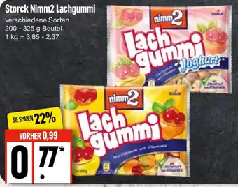 Edeka Storck Nimm2 Lachgummi 200-325 g Beutel Angebot