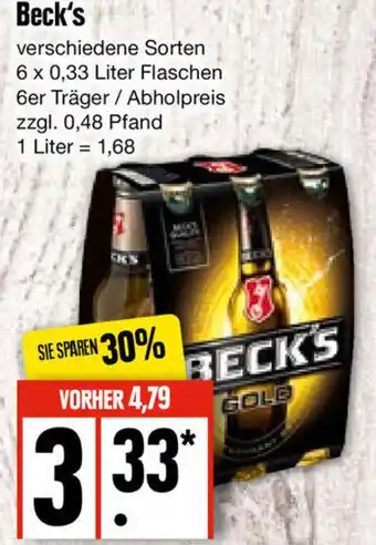 Edeka Beck's 6x0,33 Liter Flaschen Angebot