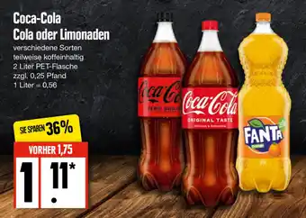 Edeka Coca-Cola Cola oder Limonaden 2 Liter PET Flasche Angebot