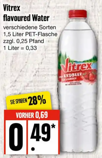 Edeka Vitrex Flavoured Water 1,5 Liter PET Flasche Angebot