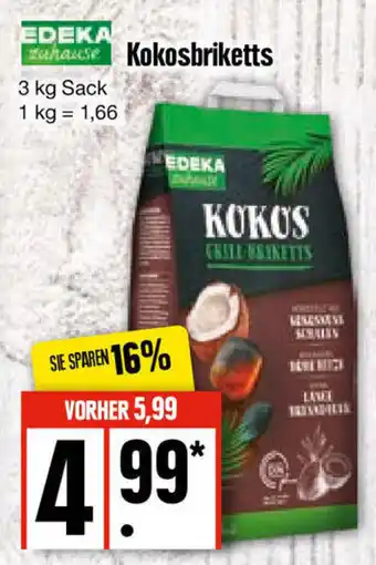 Edeka Edeka zuhause Kokosbriketts 3 kg Sack Angebot