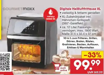 Netto Marken-Discount Gourmet Maxx Heissluftfritteuse Angebot