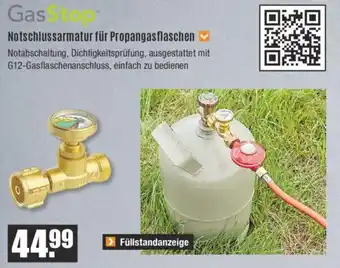 V Baumarkt GasStop Notschlussarmatur für Propangasflaschen Angebot