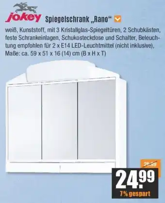 V Baumarkt Jokey Spiegelschrank ,,Rano" Angebot