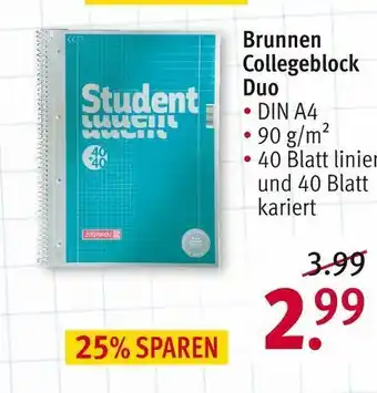 Rossmann Brunnen collegeblock duo Angebot