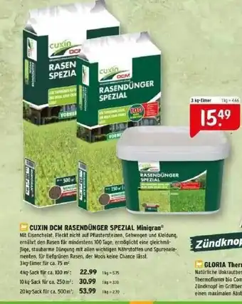 Raiffeisen Markt Cuxin Dcm Rasendünger Spezial Minigran Angebot