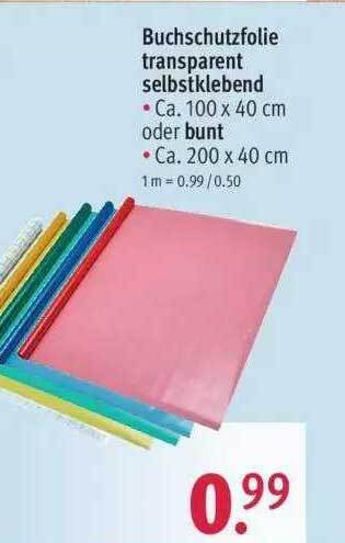 Rossmann Buchschutzfolie Transparent Selbstklebend Angebot