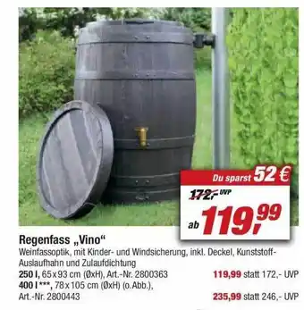 toom Baumarkt Regenfass „vino“ Angebot