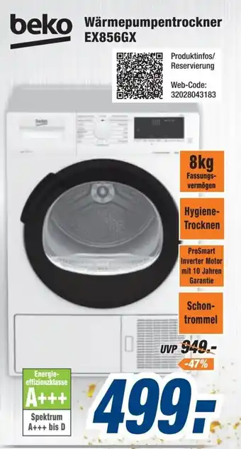 Expert Beko Wärmepumpentrockner EX856GX Angebot