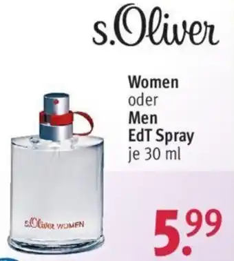 Rossmann s.Oliver Women oder Men EdT Spray 30 ml Angebot